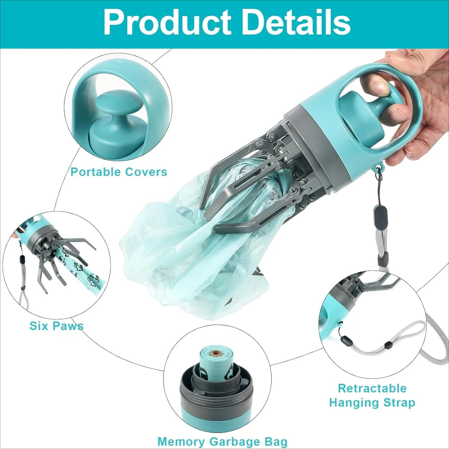 Dog Poop Scooper Set with LED Light