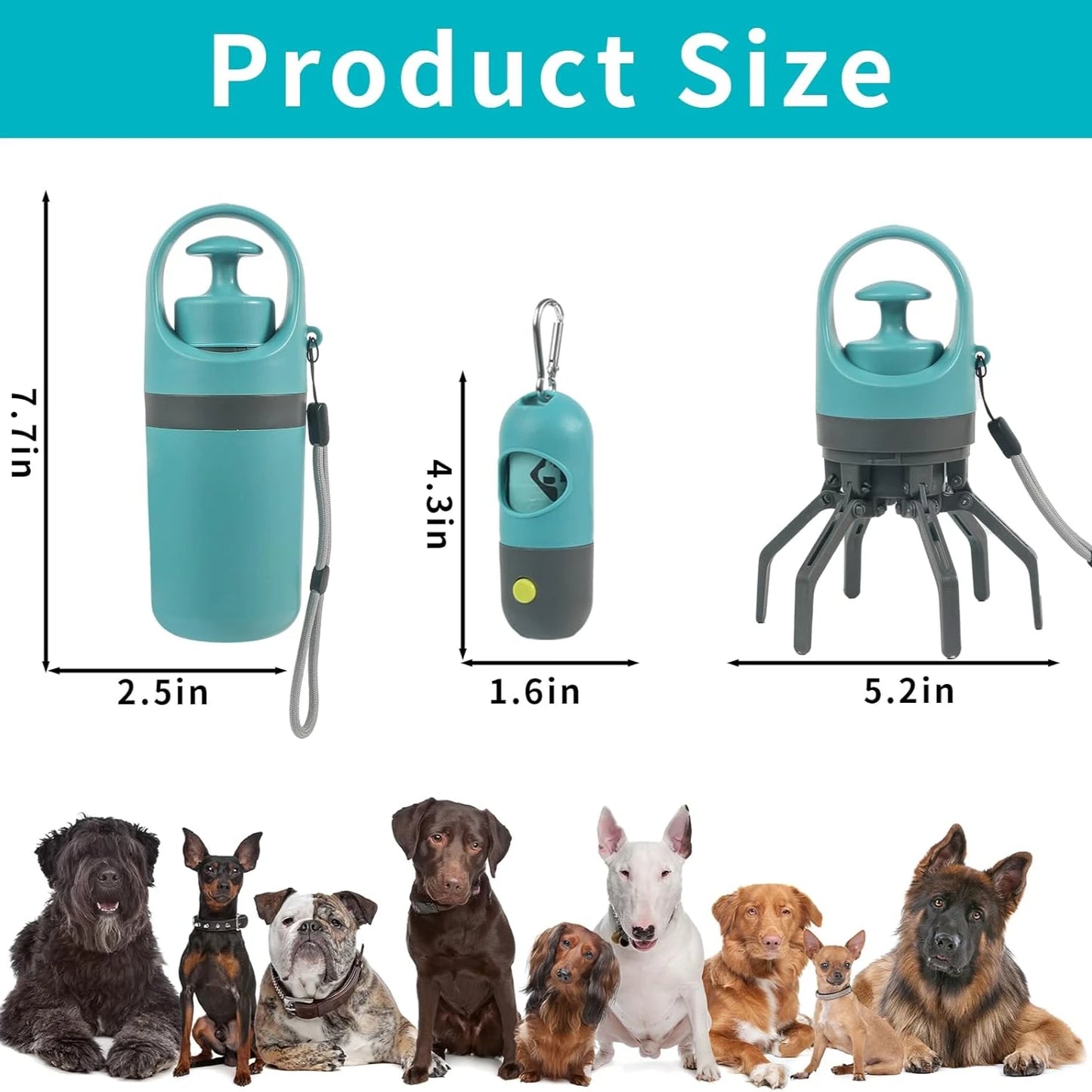 Dog Poop Scooper Set with LED Light